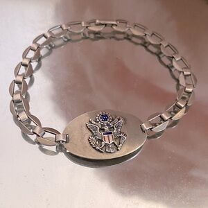 Vintage Sterling Silver WWII Sweetheart Bracelet